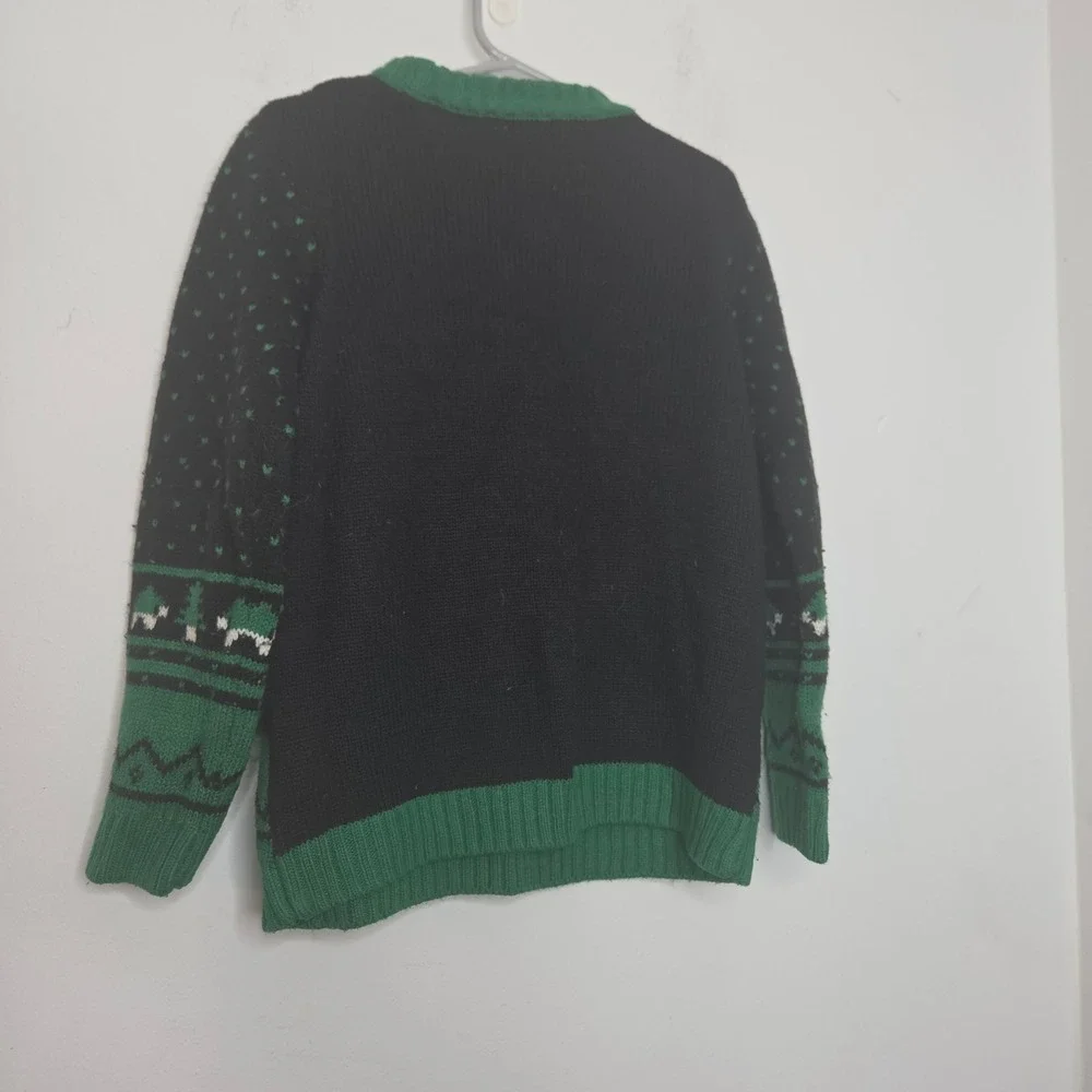 Holiday Time Boys Video Game Christmas Sweater Black Green Retro Gaming XS 4-5